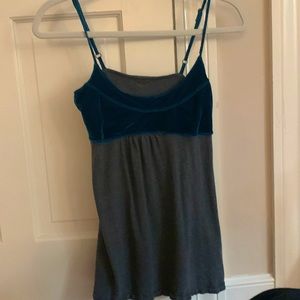 Free People teal and gray flowy tank top